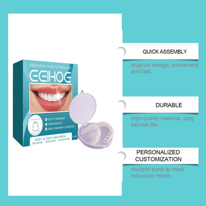 EELHOE Adjustable Snap On Dentures Temporary Gap Filling Orthodontic Dentures Kit