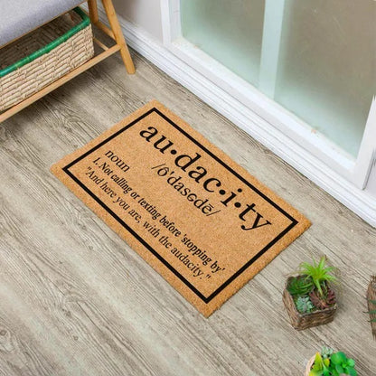 Heavy Duty Natural Coir Welcome Doormat For Front Porch Entryway, Non-Slip Durable Outdoor Mat With Funny Housewarming Gift Design, 23.6x15.7inch 60x40cm