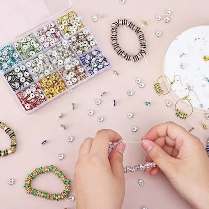 1Box 12Colors Rondelle Spacer Beads About 600pcs 8mm Spacer Beads