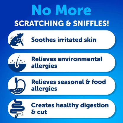 Dog Allergy Relief Chews Itching Skin Relief For Dogs Fish Oil 3 Seasonal Allergies Pills Skin & Coat Anti ItchHot Spots Treatment Canine Immune Health Supplement 120 Soft Treats