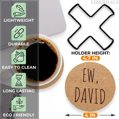 Cork Coasters For Drinks Coasters Set Of 6 With Holder Funny Coasters For Adults Cup Coasters For Coffee Table Home Bar Wedding Absorbent Coasters Mat Cups Cool Decor Unique Coaster Gift