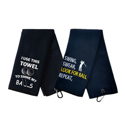 Two-piece Set Super Water Absorbent Printed Microfiber Embroidery Golf Towel