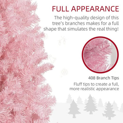 5FT Pencil Christmas Tree, Artificial Christmas Tree With Automatic Open For Home Party