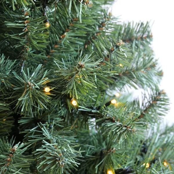Pre-lit Christmas Tree 6ft Artificial Hinged Xmas Tree With Foldable Stand
