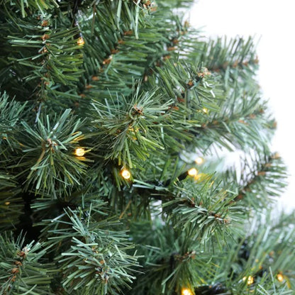 Pre-lit Christmas Tree 6ft Artificial Hinged Xmas Tree With Foldable Stand