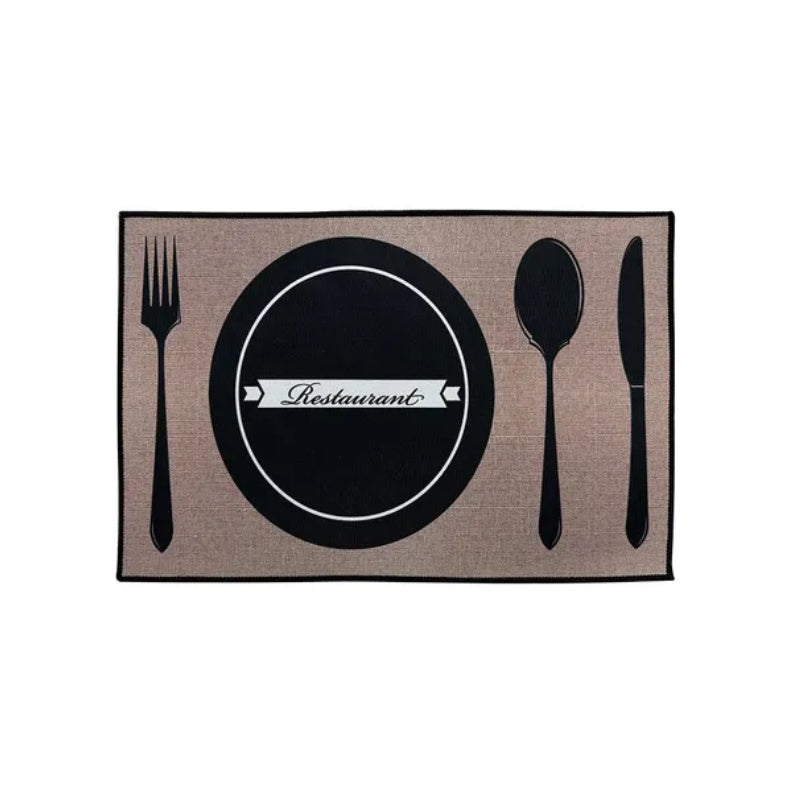 Printed Absorbent & Non-Slip Door Mat - Durable Polyester Carpet With Kitchen Design, Ideal For Bathrooms, Hallways, Living Rooms, Bedrooms Decorative Use & Laundry Rooms