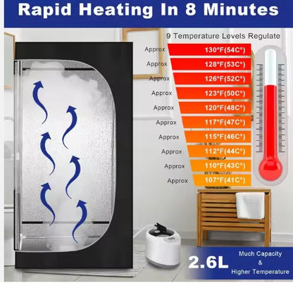 USA Warehouse Free Shipping Home Use Portable Sauna Tent With 2.6L Steamer Foldable Full-Body Sauna Portable Steam Sauna