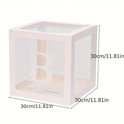 5 Pieces Wedding Balloon Boxes BRIDE Letters White Clear Balloon Blocks Box Party Decorations Balloons Boxes For Engagement Bride Shower Weddings Centerpieces Photo Booth Props, No Balloons