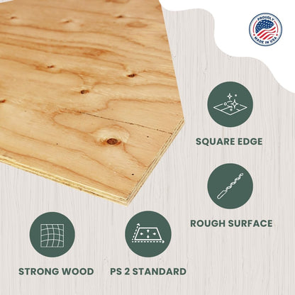 CDX Plywood Sheathing Panel - 23/32" Thick, 5 Ply, PS 2 Standards, Made in USA