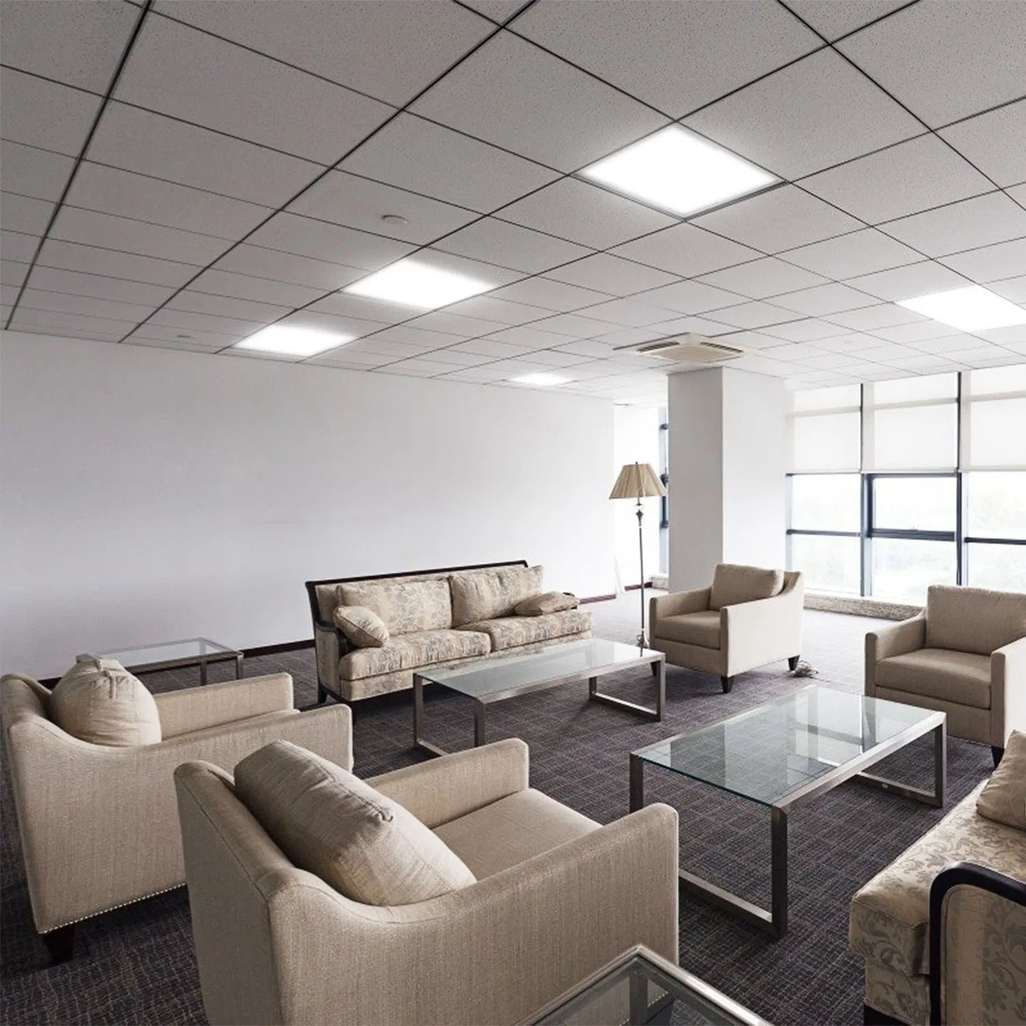 LED Panel Light 5800LM 7000K Ceiling Lighting 150W Equivalent LED Troffer Recessed Edge-Lit