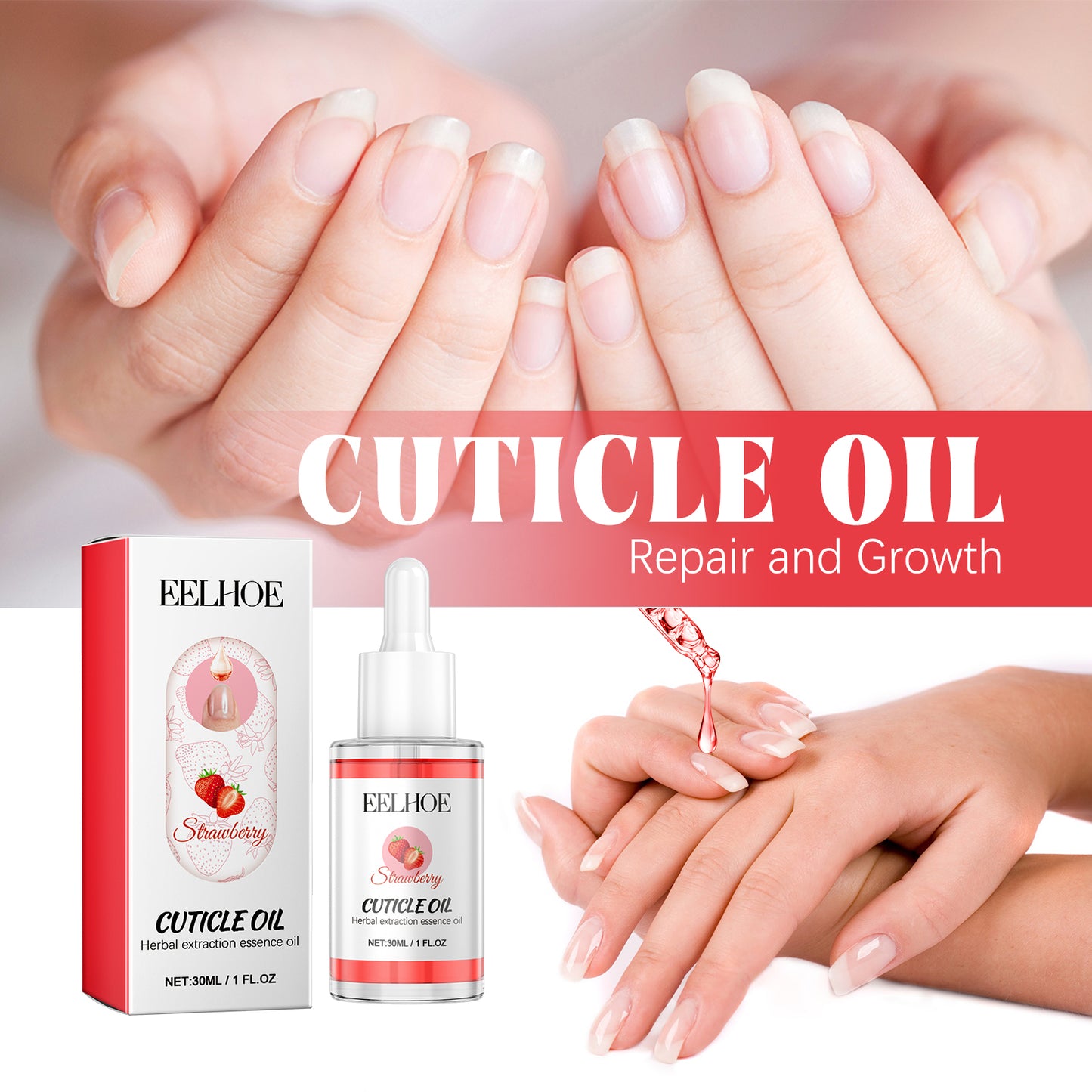 EELHOE Cuticle Oil, Manicure Bed Moisturizes And Brightens Nails Anti-Barb And Removes Dead Skin Fingeredge Oil