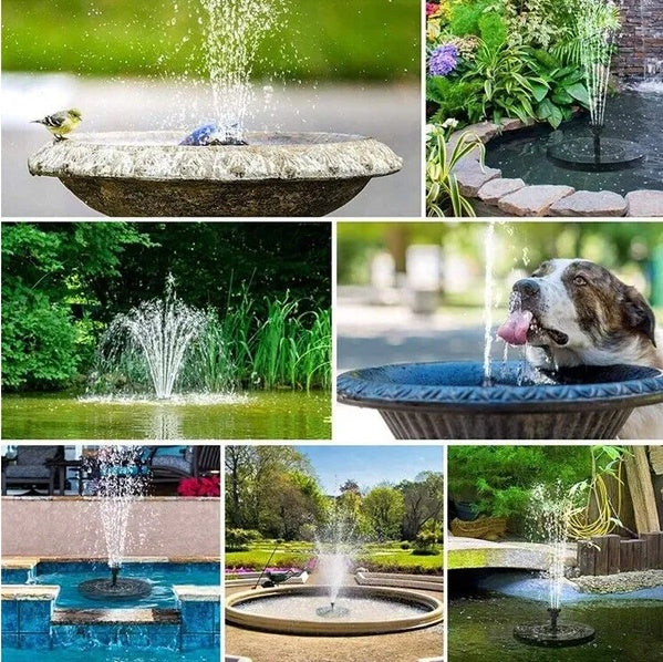 Solar Power Bird Bath Fountain Upgrade 1.4W Solar Fountain With 4 Nozzle