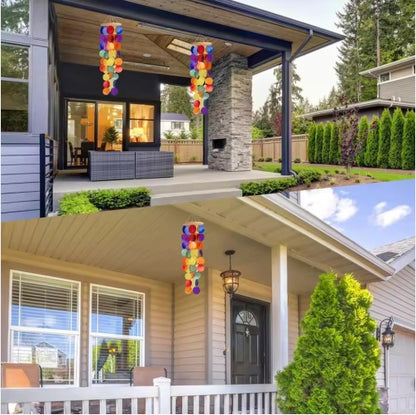 Wind Chimes For Outside Handcrafted Rainbow Capiz Shells Windchime Coastal Style Decor For Indoor Outdoors Garden Decor