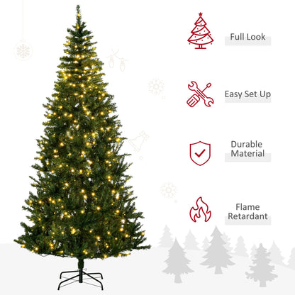 7.5 Feet Prelit Artificial Christmas Tree Warm White LED Light Holiday Home Xmas Decoration, Green