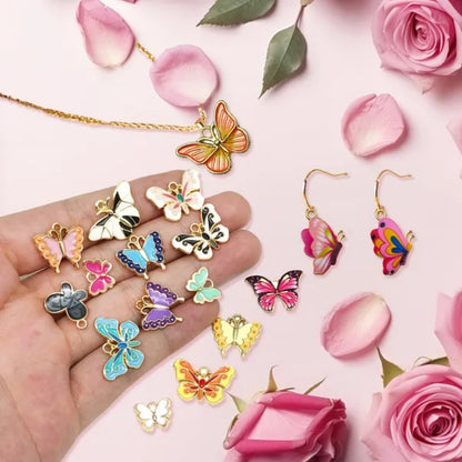 Details Specifications  Material  Alloy  Color Multi-color  Package Contents  126 Pcs Butterfly Charms For Jewelry Making