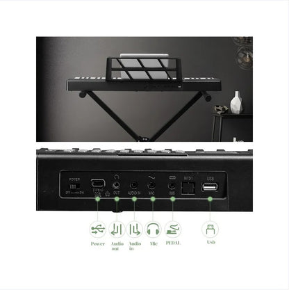 61 Key Folding Piano Semi Weighted Standard Keyboard With Bluetooth Digital Piano
