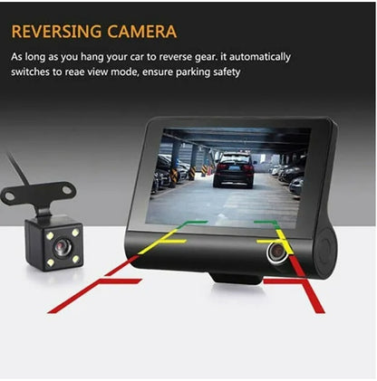 1080P 4  Dual Lens HD Car DVR Rearview Video Dash Cam Recorder Camera G Sensor