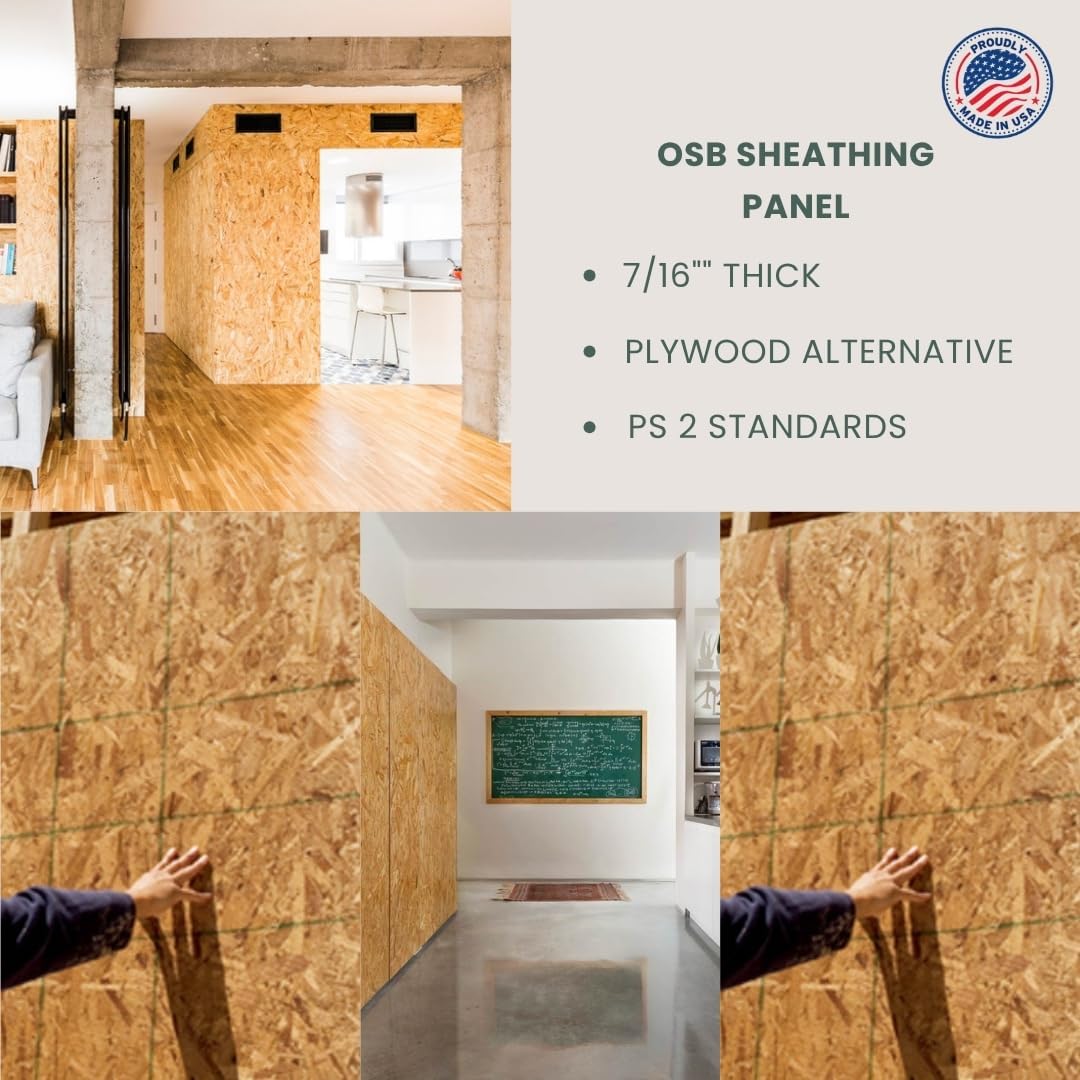 OSB Sheathing Panel - 7/16" Thick - PS 2 Standards, Made in USA