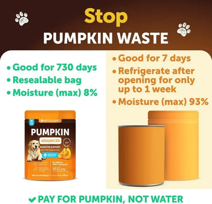Pumpkin Powder For Dogs Digestive Support 16 OZ Fiber Supplement For Constipation For Gut Healthy Skin Digestion Glands Firm Stool Poop Anti Diarrhea Gas Relief Made In USA
