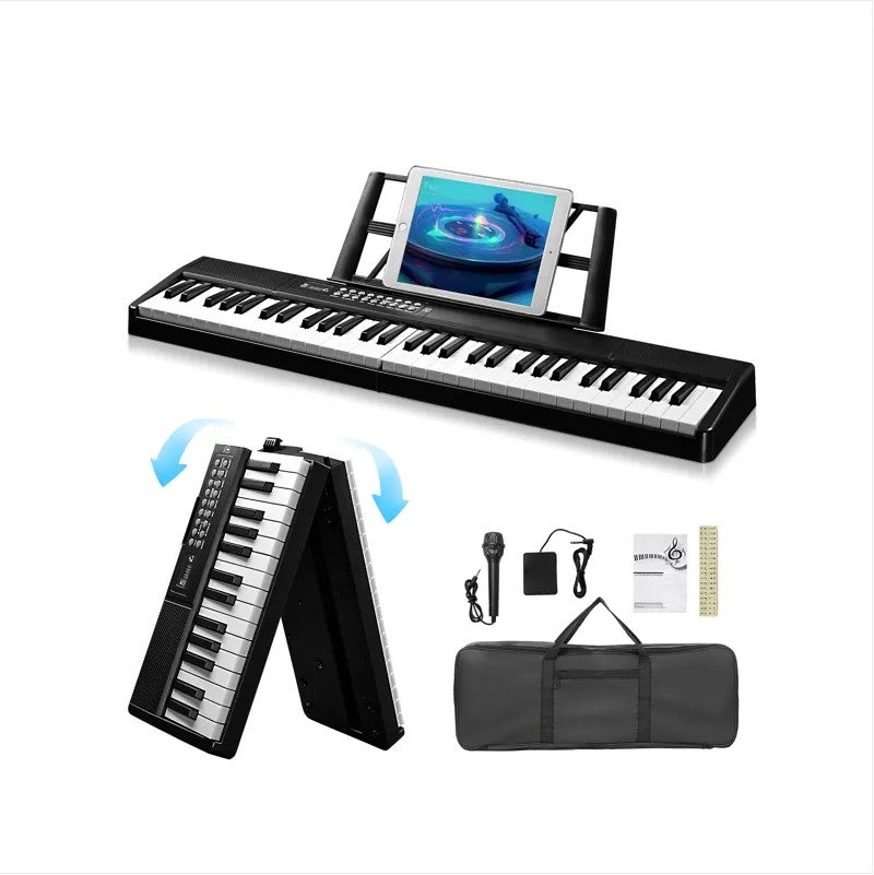 61 Key Folding Piano Semi Weighted Standard Keyboard With Bluetooth Digital Piano