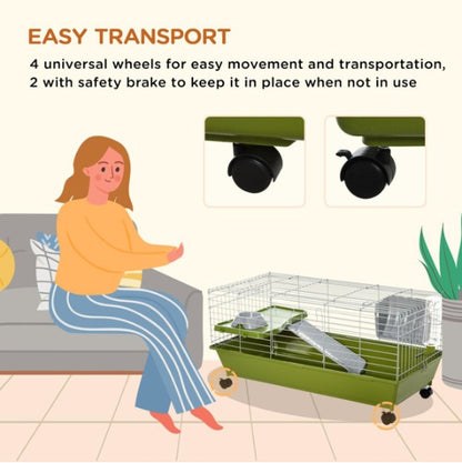 Small Animal Cage, Rolling Bunny Cage, Guinea Pig Cage