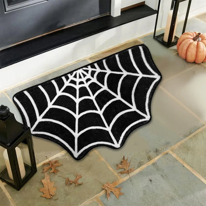 Spider Web Bath Mat 19.7 X 31.5 In Large Spider Web Rugs For Bedroom Gothic Home Decor Witchy Horror Goth Room Rugs Machine Washable Non-Slip Area Rugs For Front Door Kitchen