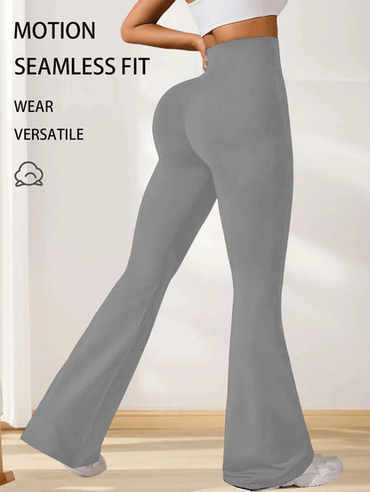 3pcs High-Waisted Flare Sharkskin Leggings Slim Fit, Lightweight & Sculpting Yoga Pants