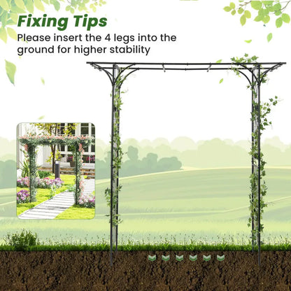81 Inch Garden Arbor Metal Archway For Climbing Plants