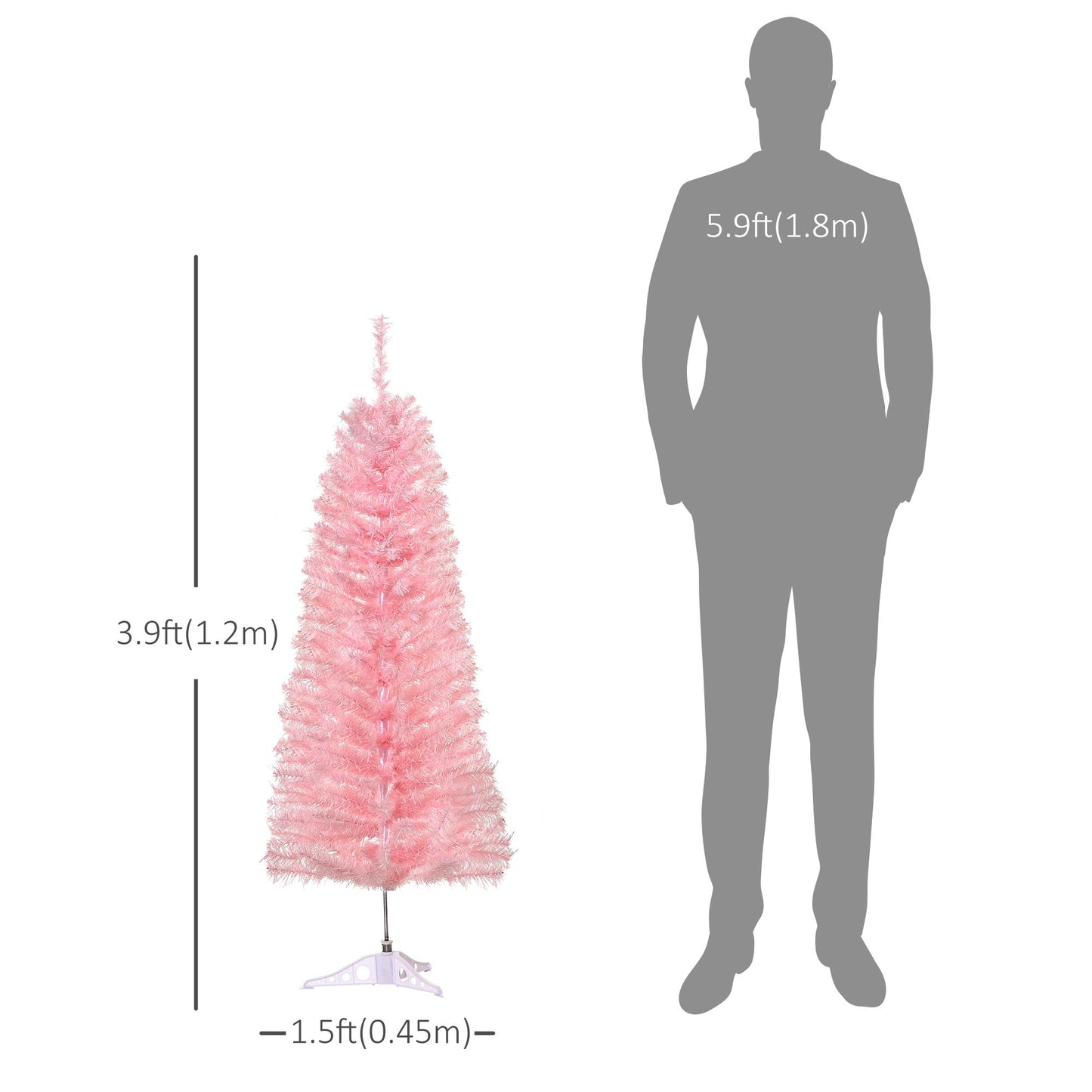 4FT Artificial Christmas Tree Holiday Xmas Holiday Pencil Tree Decoration With Automatic Open For Home Party