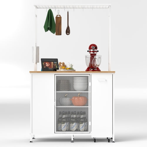 Kitchen Island With Storage Space Breakfast Bar With Folding Flip-Up Pane Large Storage