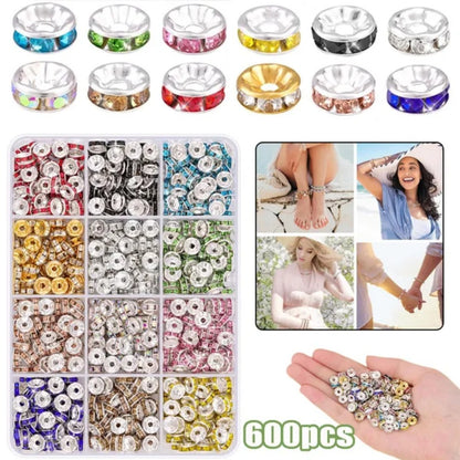 1Box 12Colors Rondelle Spacer Beads About 600pcs 8mm Spacer Beads