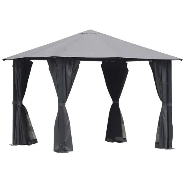 10ft X 10ft Patio Gazebo-Black-AS