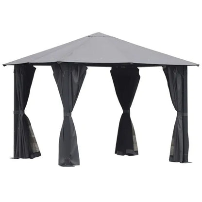 10ft X 10ft Patio Gazebo-Black-AS