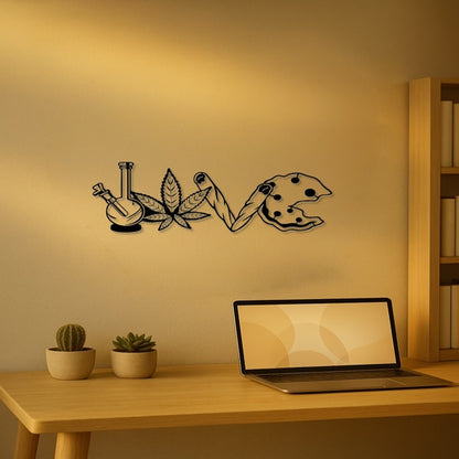 A Single, Exquisite LOVE Letter Metal Decorative Pendant A Versatile And Charming Addition Ideal For Adorning Living Rooms, Doors, Bedrooms, And Various Other Spaces.Wall Sculptures