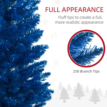5ft Pencil Christmas Trees, Skinny Artificial Christmas Tree For Xmas Holiday Decor, Deep Blue