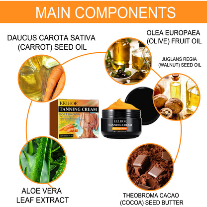 EELHOE Tanning Cream, Outdoor Beach Tanning Helps Tan Wheat Tan Moisturizes Skin And Helps Tan Skin