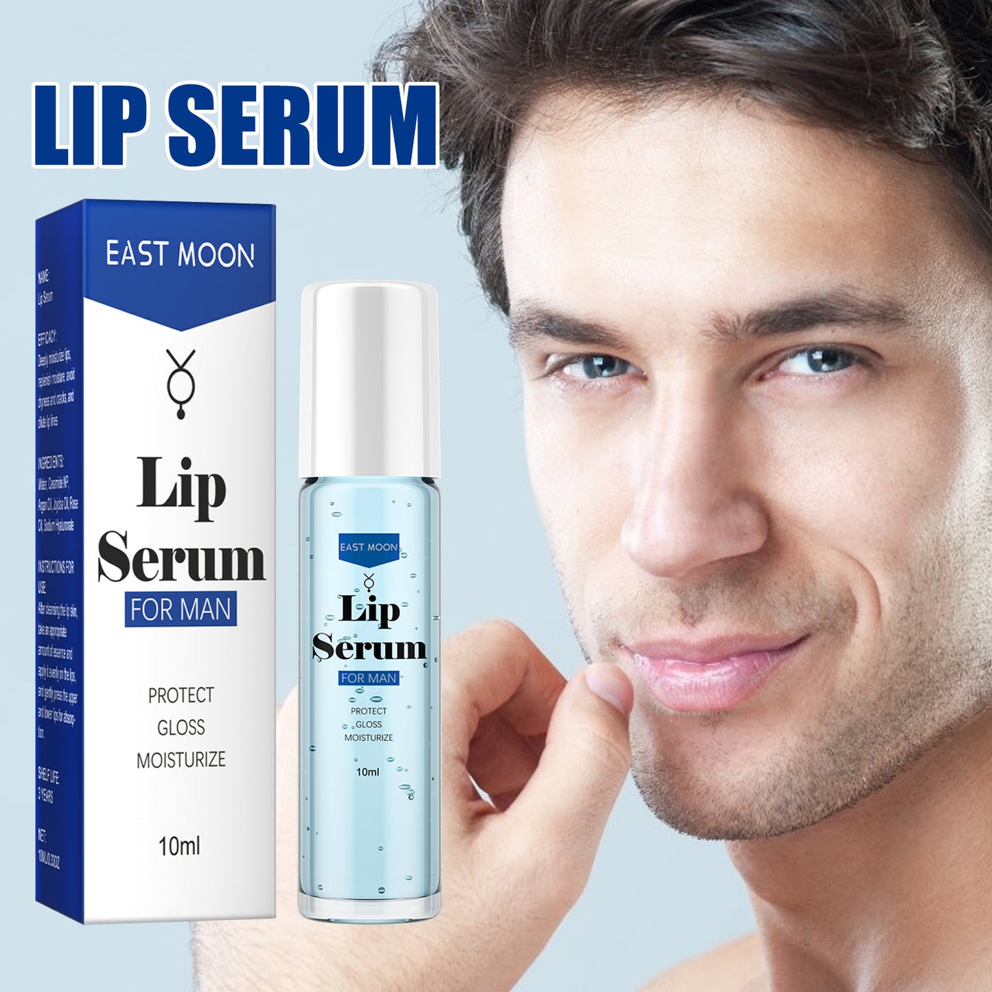 EAST MOON Lip Essence Roller Ball Liquid Nourishes And Lightens Lip Lines, Prevents Dry, Cracked And Dead Skin, Plumps And Moisturizes Lips