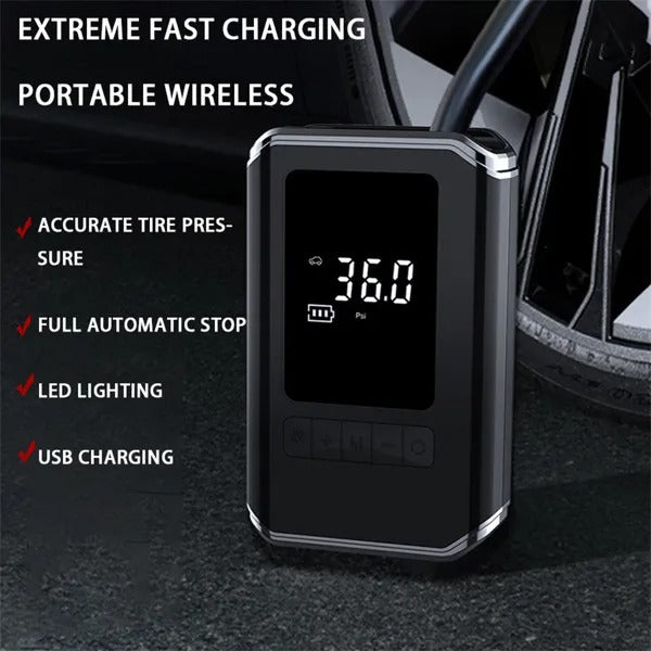 Mini Tire Inflator Tire Car Air Compressor LED Digital Display Air Compressor LED Lighting Can Be Used As A Power Bank