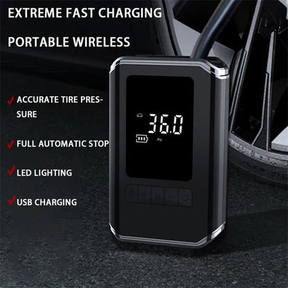 Mini Tire Inflator Tire Car Air Compressor LED Digital Display Air Compressor LED Lighting Can Be Used As A Power Bank
