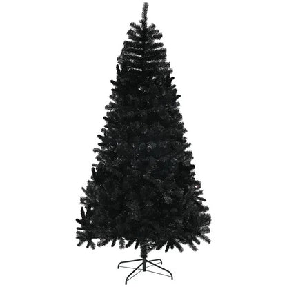 7.5ft Artificial Christmas Trees With Auto Open And Steel Base, Black