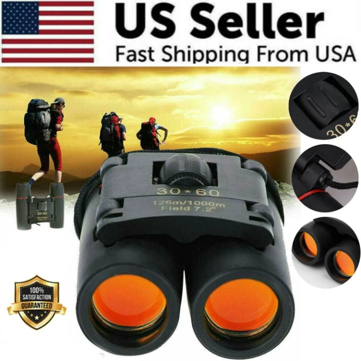 Binoculars 30x60 Zoom Outdoor Travel Compact Folding Telescope Hunting Day  Night