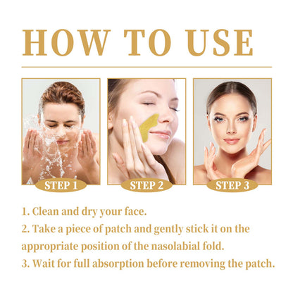 EELHOE Double Collagen Nasolabial Folds Patch, Fade Facial Fine Lines Wrinkles Anti-Wrinkle Firming Moisturizing And Nourishing