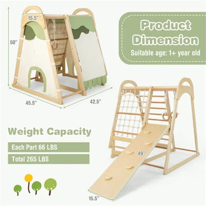 6-in-1 Wooden Kids Jungle Gym Playset
