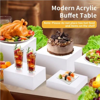6PCS Buffet Risers Premium Food Risers For Buffet Table