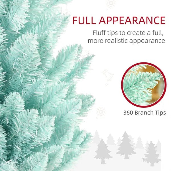 6ft Pencil Christmas Trees, Skinny Artificial Christmas Tree For Xmas Holiday Decor, Gradient Blue