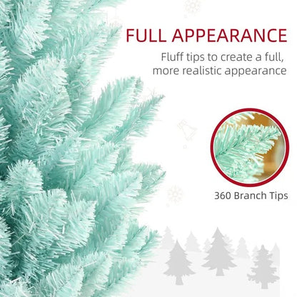 6ft Pencil Christmas Trees, Skinny Artificial Christmas Tree For Xmas Holiday Decor, Gradient Blue