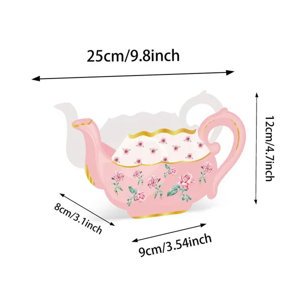 24 Pieces Tea Party Decorations Flower Boxes Spring Theme Princess Party Centerpiece Decorations 4 Style Cute Teapot Shape DIY Flower Box For Birthday Mother's Day Wedding Shower Party Table Decor