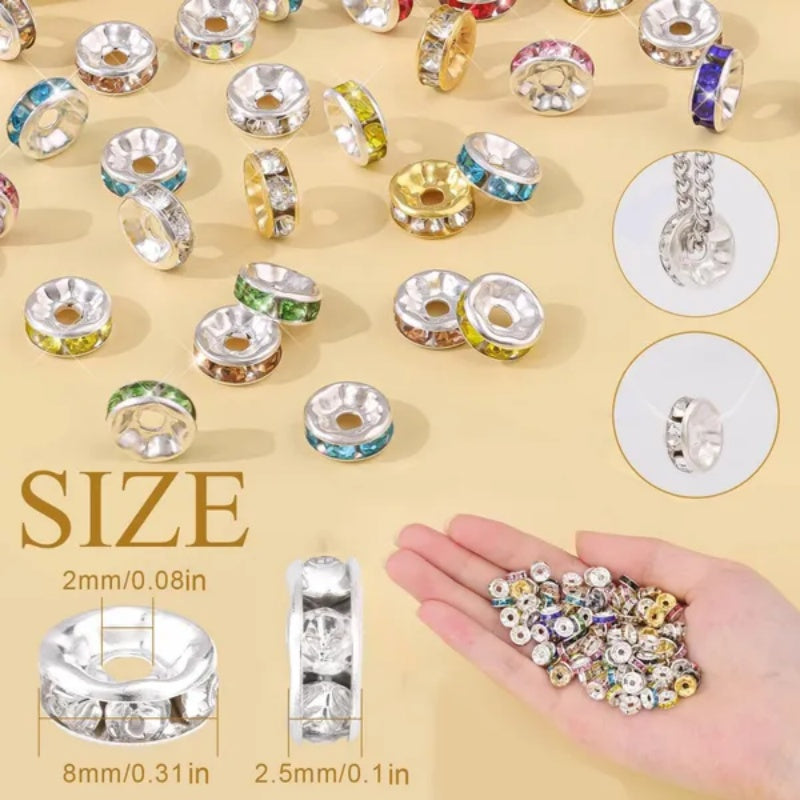 1Box 12Colors Rondelle Spacer Beads About 600pcs 8mm Spacer Beads