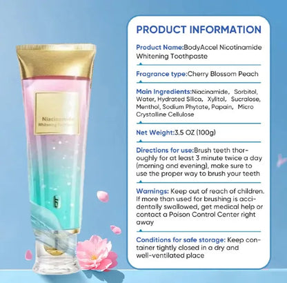 Niacinamide Whitening Toothpaste Fluorine-Free Formula For Bright Teeth & Breath Daily Oral Care Cleansing Toothpaste With Whitening Properties Mint Cleanser