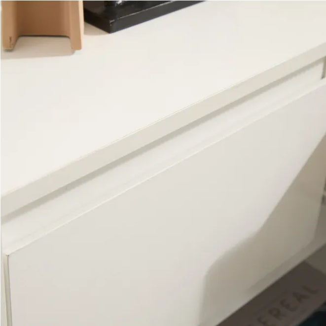 1 Modern Chest Of Drawers With 3 Layers Of White P2 Particleboard And 7 Drawers